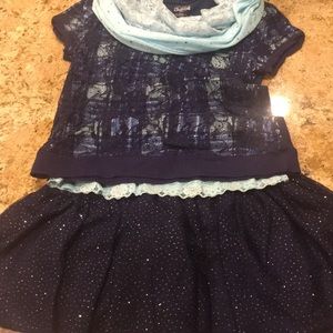 Justice brand girls sweater and skirt set.
